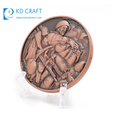 Moneda de recuerdo de la antigua guerra mundial antigua 3D en relieve de latón de metal personalizado de China proveedor de oro
